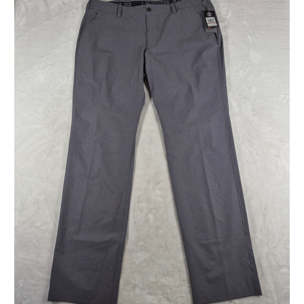 Under Armour Airvent Flat‎ Front Pants Men's 42x38 Gray Golf Heat Unhemmed NWT
